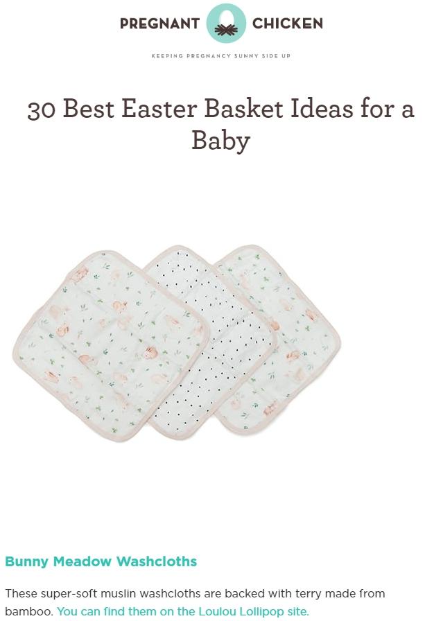 Bunny Meadow Washcloths for Baby's First Easter Basket