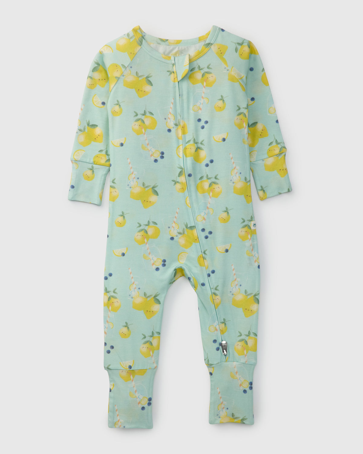 Loulou Lollipop TENCEL™ baby sleeper in Lemon Squeezy — front view on white background