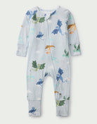 Loulou Lollipop TENCEL baby sleeper footie pajamas in Magical Dragons — front view on white background