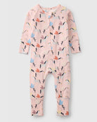 Loulou Lollipop TENCEL baby sleeper footie pajamas in Unicorn Ballet — front view on white background