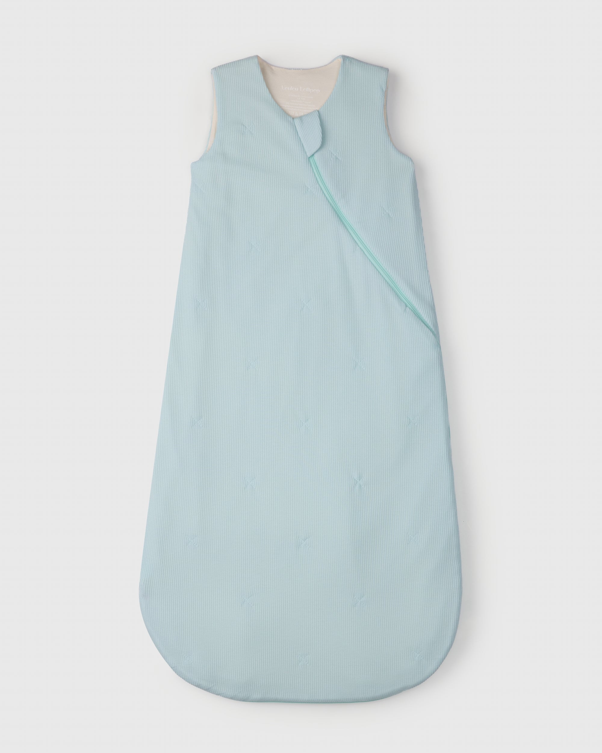 Loulou Lollipop TENCEL™ waffle baby sleep sack 1.0 TOG in Sea Glass — front view on white background