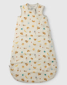 Loulou Lollipop muslin 0.5 TOG lightweight baby sleep bag in French Breakfast — front view on white background