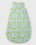 Loulou Lollipop bamboo muslin baby sleep sack 0.5 TOG in Lemon Squeezy — front view on white background