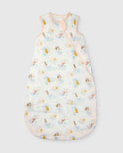 Loulou Lollipop muslin 0.5 TOG lightweight baby sleep bag in Mermaids — front view on white background