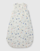 Loulou Lollipop muslin 0.5 TOG lightweight baby sleep bag in Mini Mathletes — front view on white background