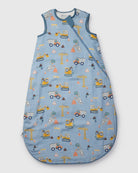 Loulou Lollipop muslin 0.5 TOG lightweight baby sleep bag in Tiny Engineers — front view on white background