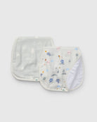 Loulou Lollipop Burp Cloth Set in Mini Mathletes — front view on white background