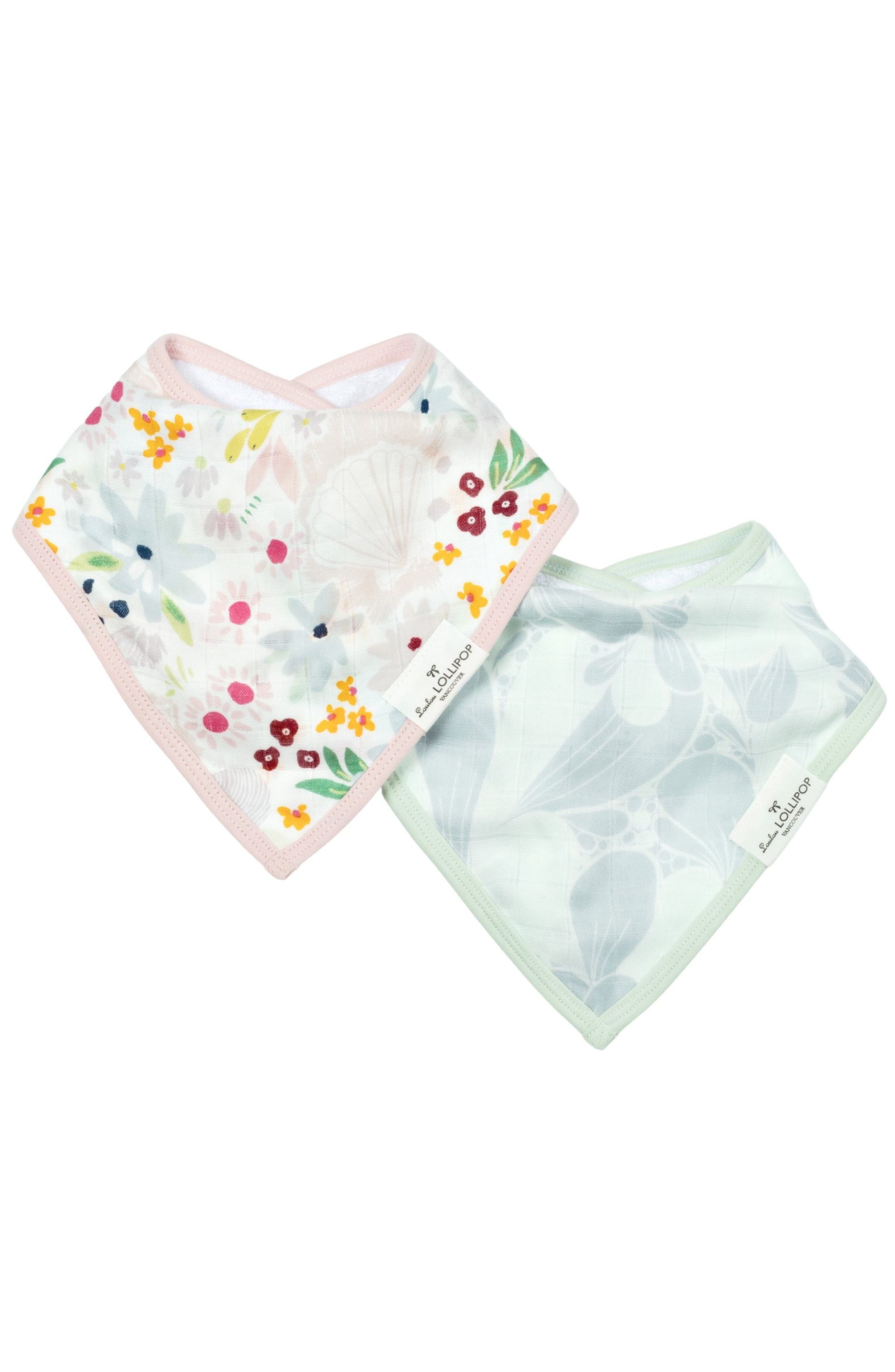 Bandana-Bib-Set-2-Pack-Shell-Floral-1