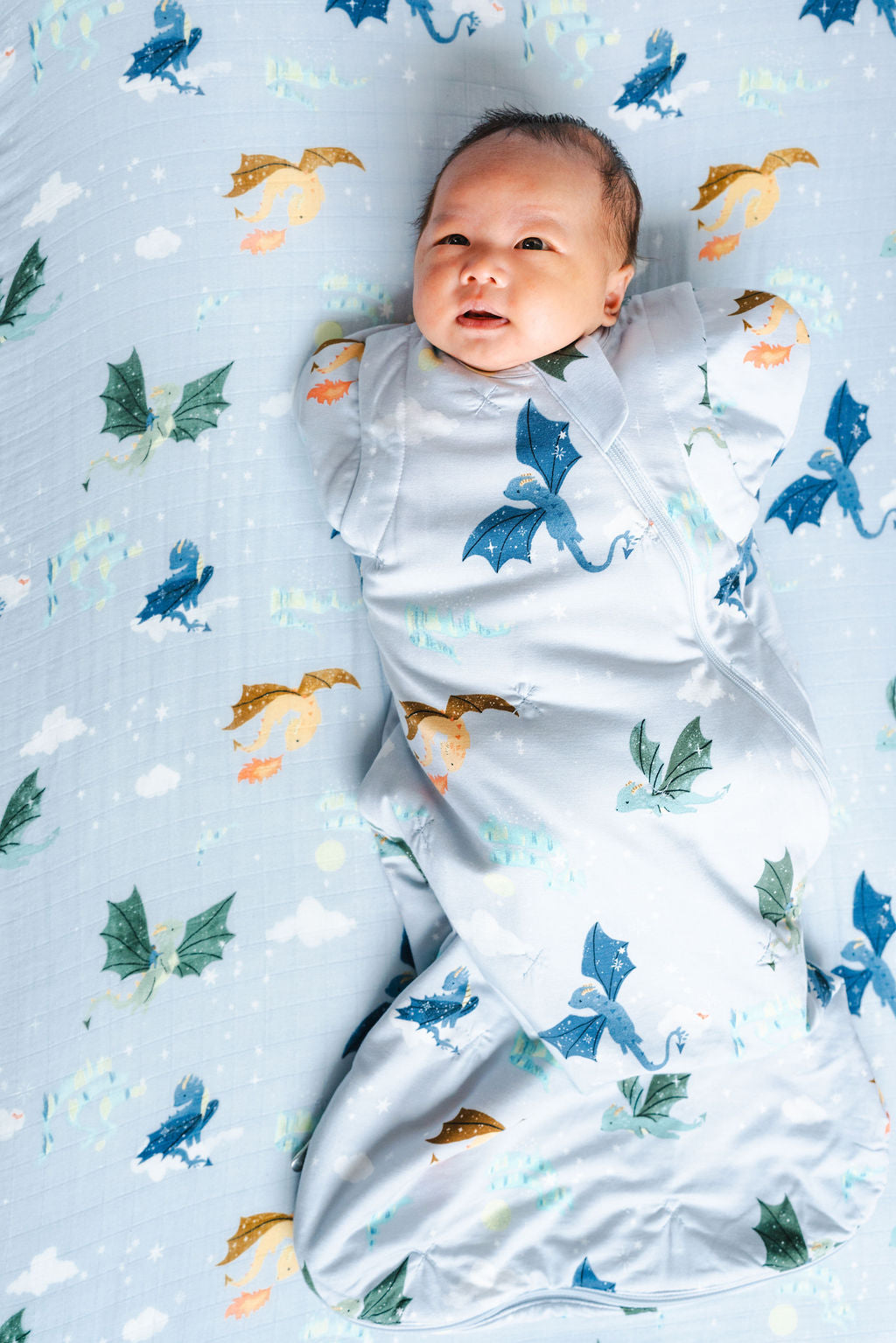 Baby Sleep Sack Swaddle Wrap Arms In - Magical Dragons