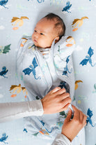 Baby Sleep Sack Swaddle Wrap Zipper Detail - Magical Dragons