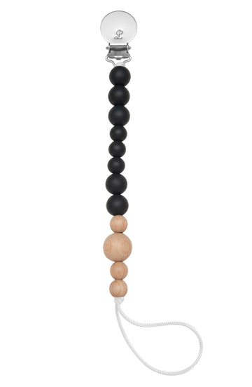 Colour Block Silicone & Wood Pacifier Clip