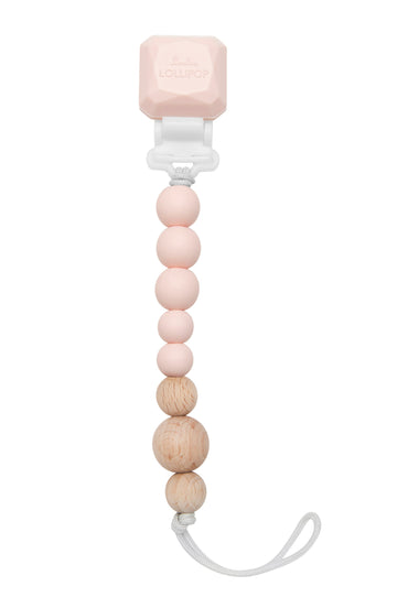 Colour Pop Silicone & Wood Pacifier Clip