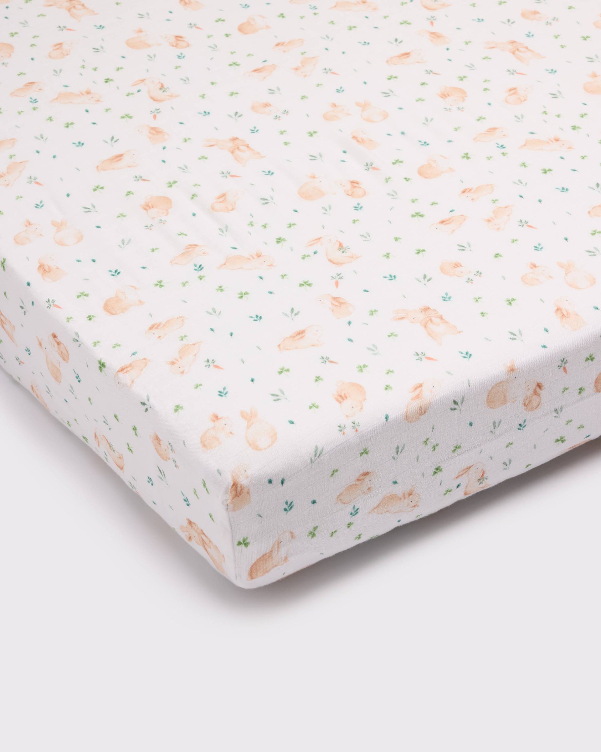 Muslin Fitted Crib Sheet Bunny Meadow