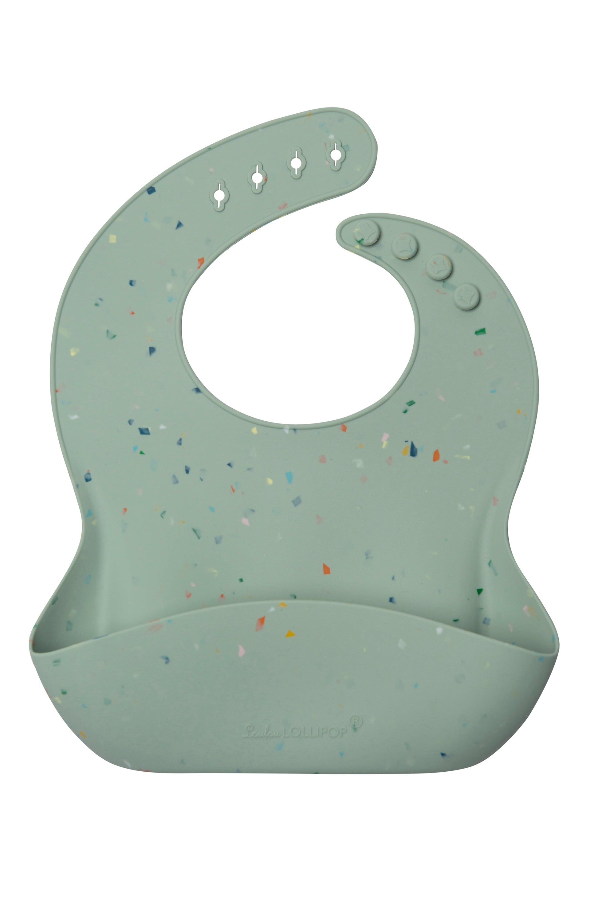 Silicone Bib Printed - Confetti Seafoam