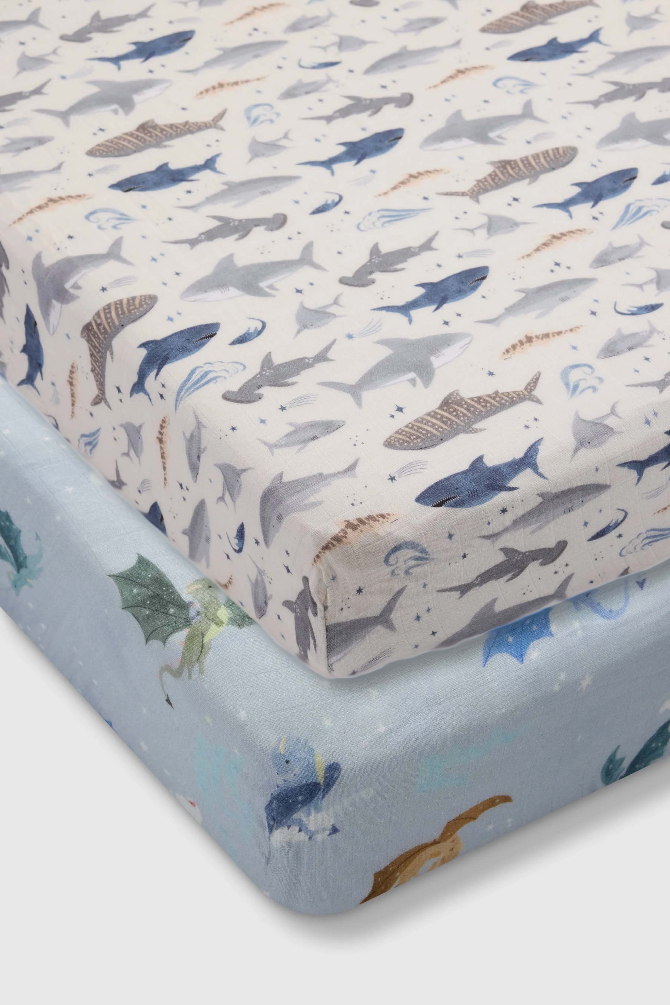 Crib Sheet Bundle - Dragons vs Sharks