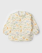 Loulou Lollipop Long Sleeve Bib in Safari Jungle — front view on white background