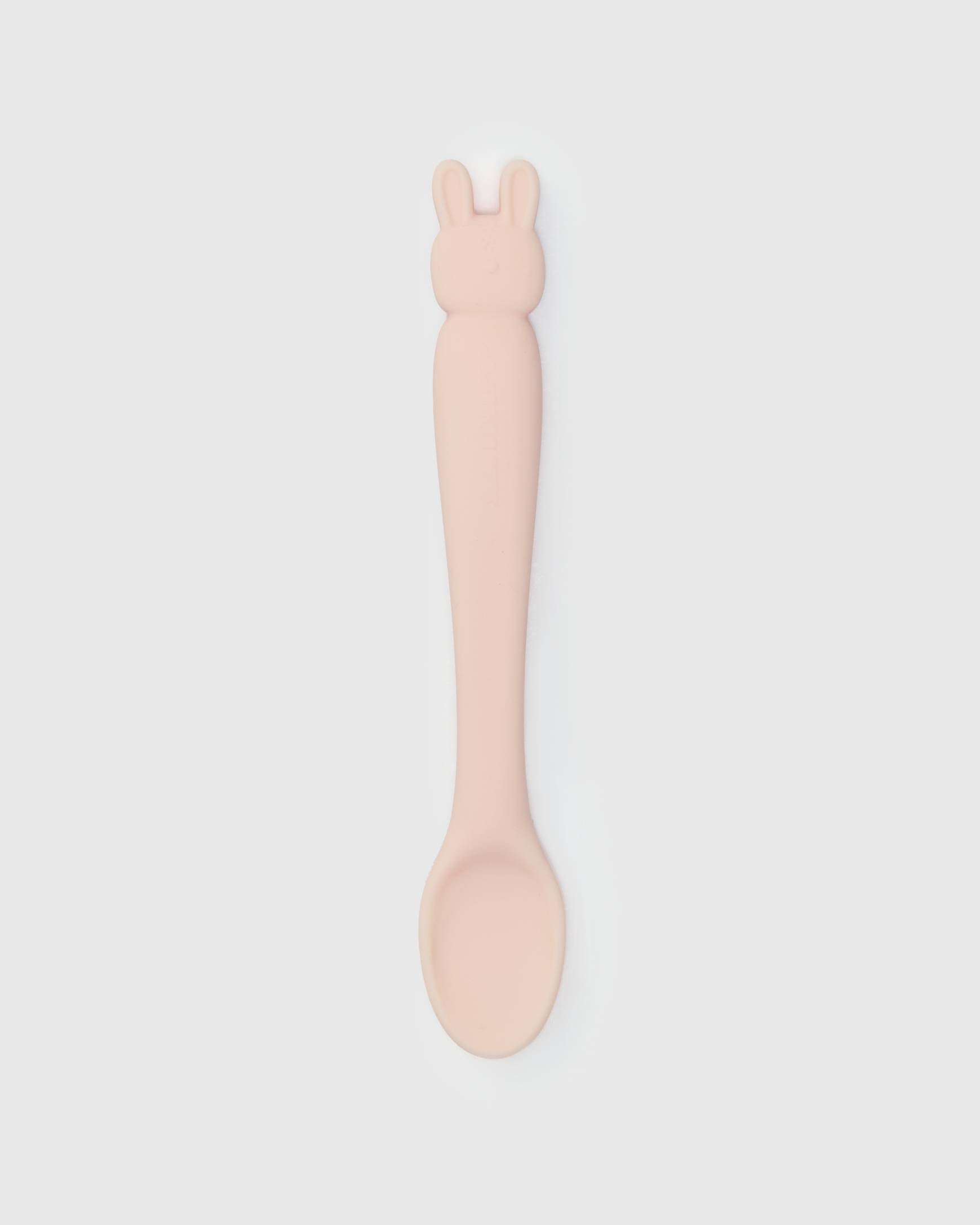 Loulou Lollipop Feeding Spoon in Bunny — front view on white background