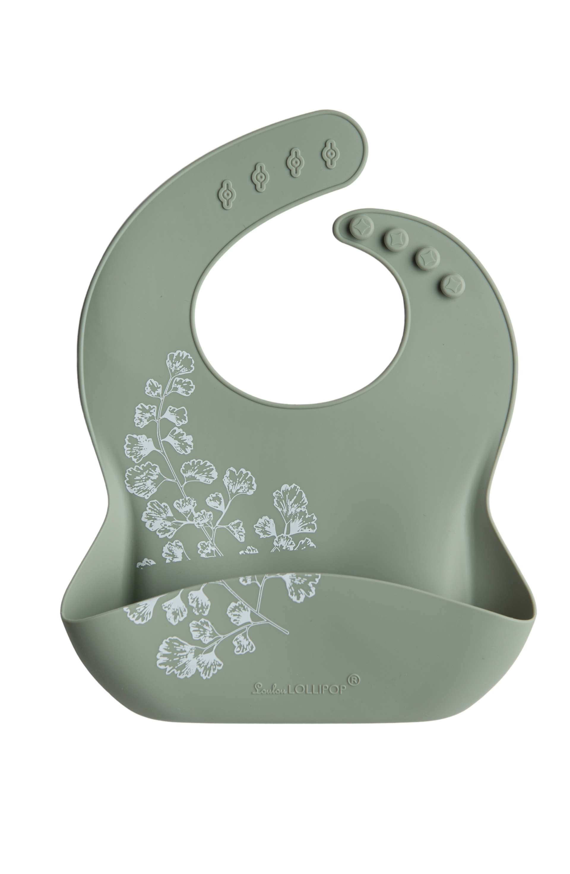 Silicone Bib Printed - Fern