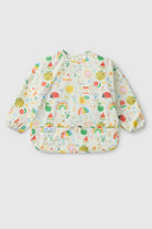 Loulou Lollipop Long Sleeve Bib in Alphabet Smiles — front view on white background