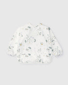 Loulou Lollipop Long Sleeve Bib in Hedgehogs — front view on white background