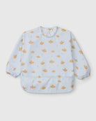 Loulou Lollipop Long Sleeve Bib in Ocean Explorer — front view on white background