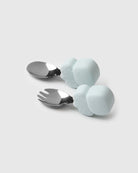 Loulou Lollipop Learning Utensils Set in Olly Octopus — front view on white background