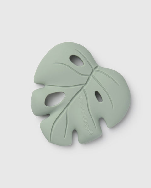 Silicone Baby Teether - Monstera Seafoam | Loulou Lollipop