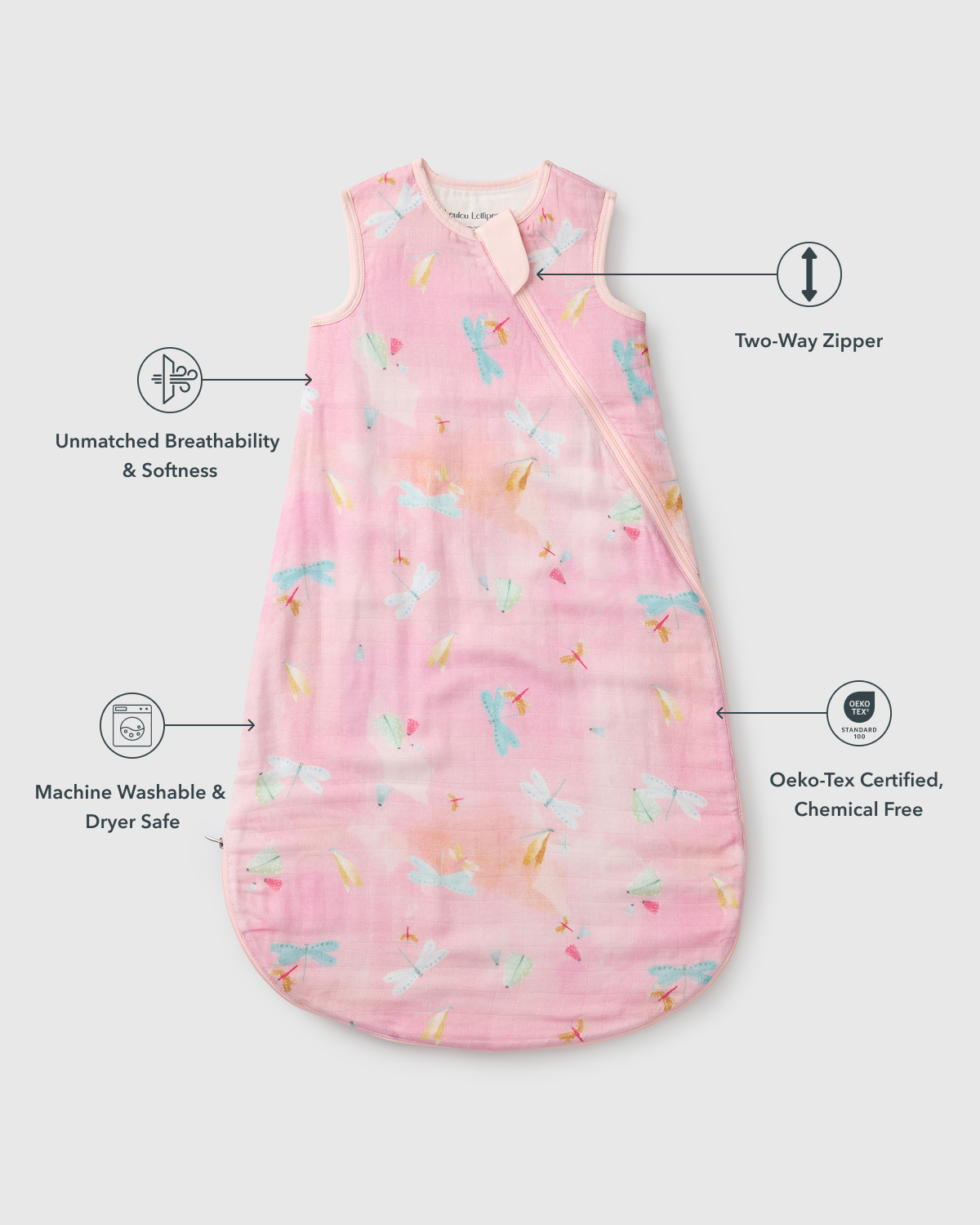 Sleep Bag 0.5 TOG in Viscose from Bamboo - Dancing Dragonflies