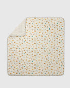 Loulou Lollipop muslin baby quilt blanket in French Breakfast — front view on white background