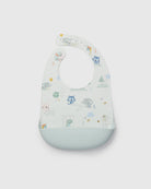 Loulou Lollipop FDA-compliant food-grade silicone baby bib in Mini Mathletes — front view on white background