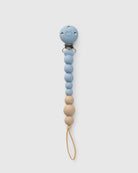 Loulou Lollipop CPSC-certified FDA compliant OneC™ Silicone Pacifier Clip in Blue Fog - Front View on White Background