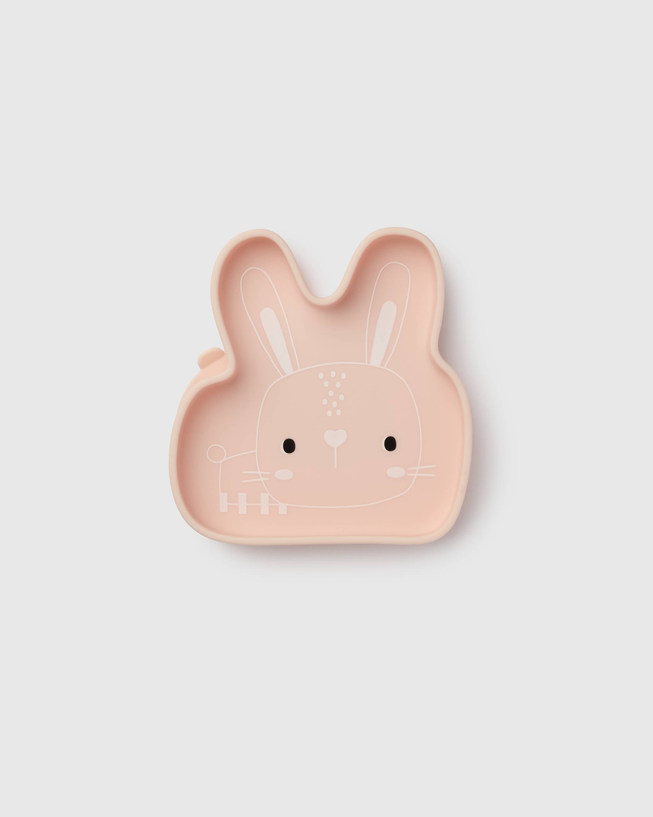 Loulou Lollipop Snack Plate in Bailey Bunny - front view on white background