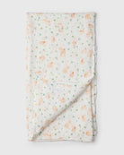 Loulou Lollipop bamboo cotton muslin swaddle blanket in Bunny Meadow — front view on white background