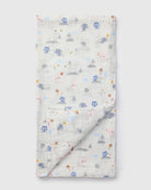Loulou Lollipop bamboo cotton muslin swaddle blanket in Mini Mathletes — front view on white background