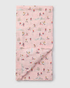 Loulou Lollipop bamboo cotton muslin swaddle blanket in She Shoots She Scores — front view on white background