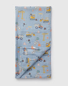 Loulou Lollipop bamboo cotton muslin swaddle blanket in Tiny Engineers — front view on white background
