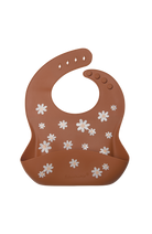 Silicone-Bib-Printed-Daisy-Honey-Brown-1