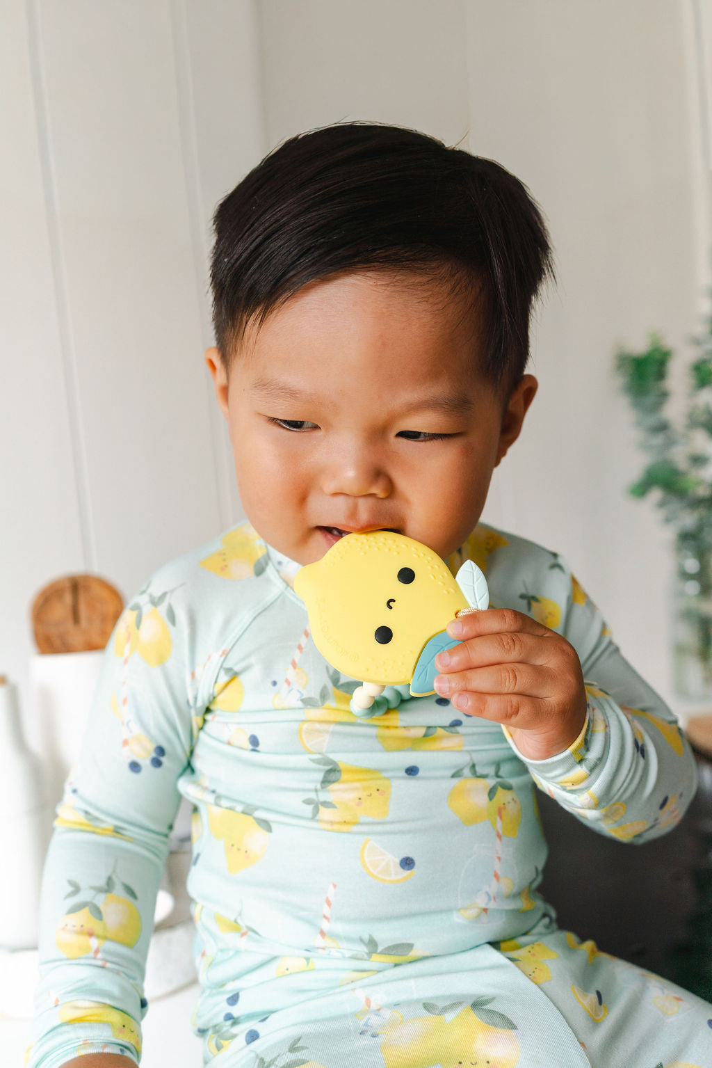 Silicone Teether in Lemon Squeezy