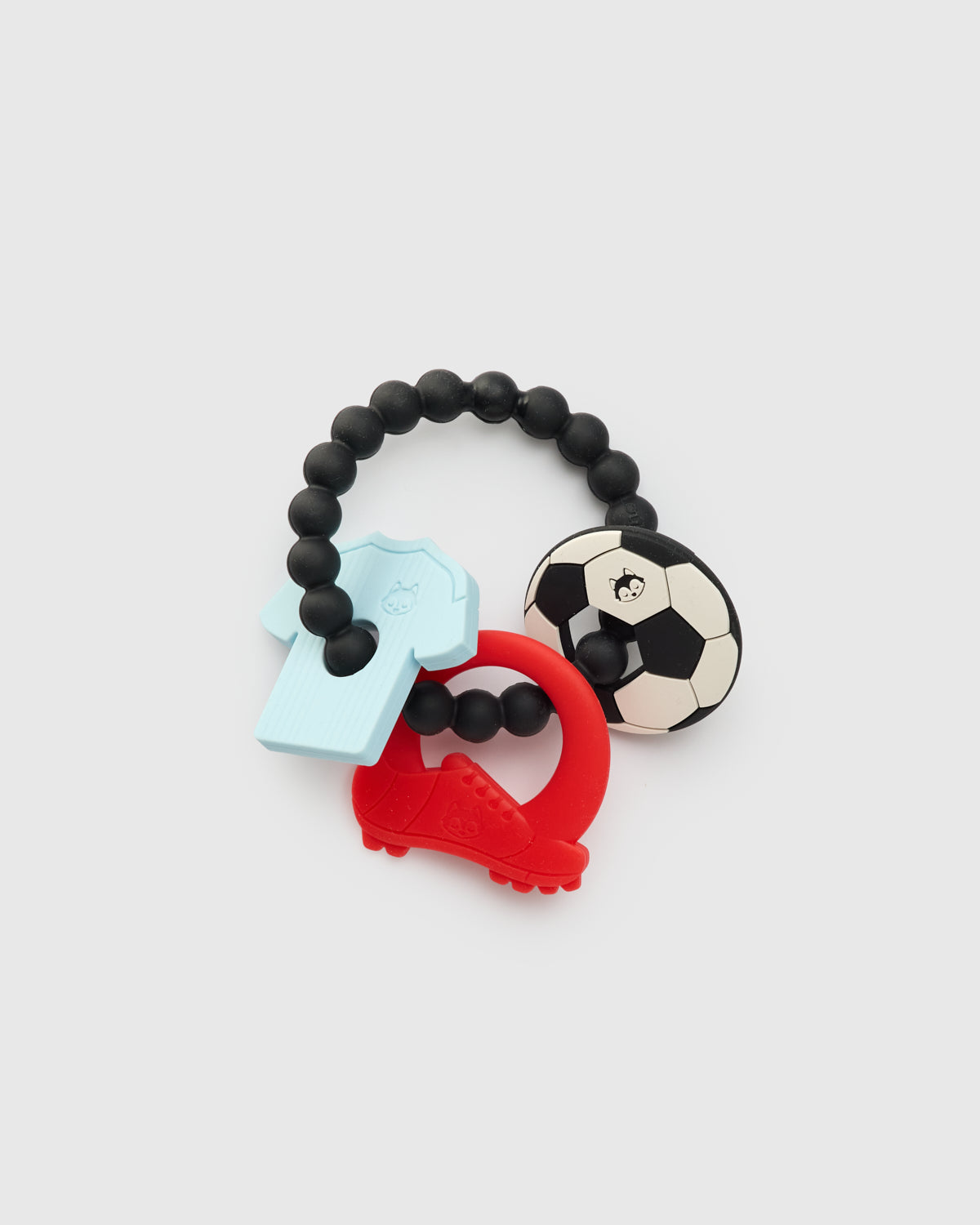 Loulou Lollipop Teething Charms in The Beautiful Game — front view on white background