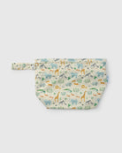 Fabric Wet Dry Pouch with animal pattern on a light gray background