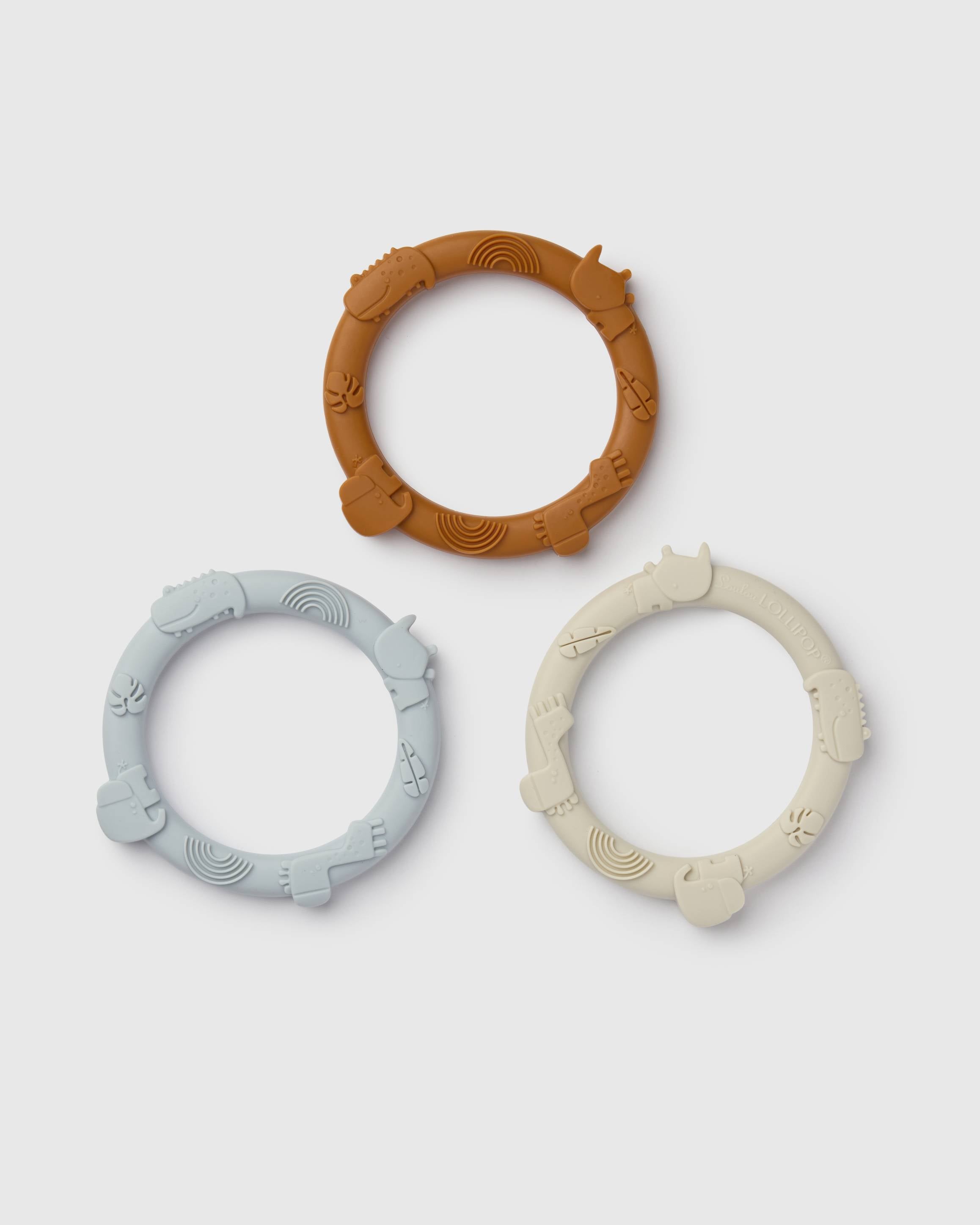 Loulou Lollipop FDA-compliant food-grade silicone teether Ginger Honey — front view on white background