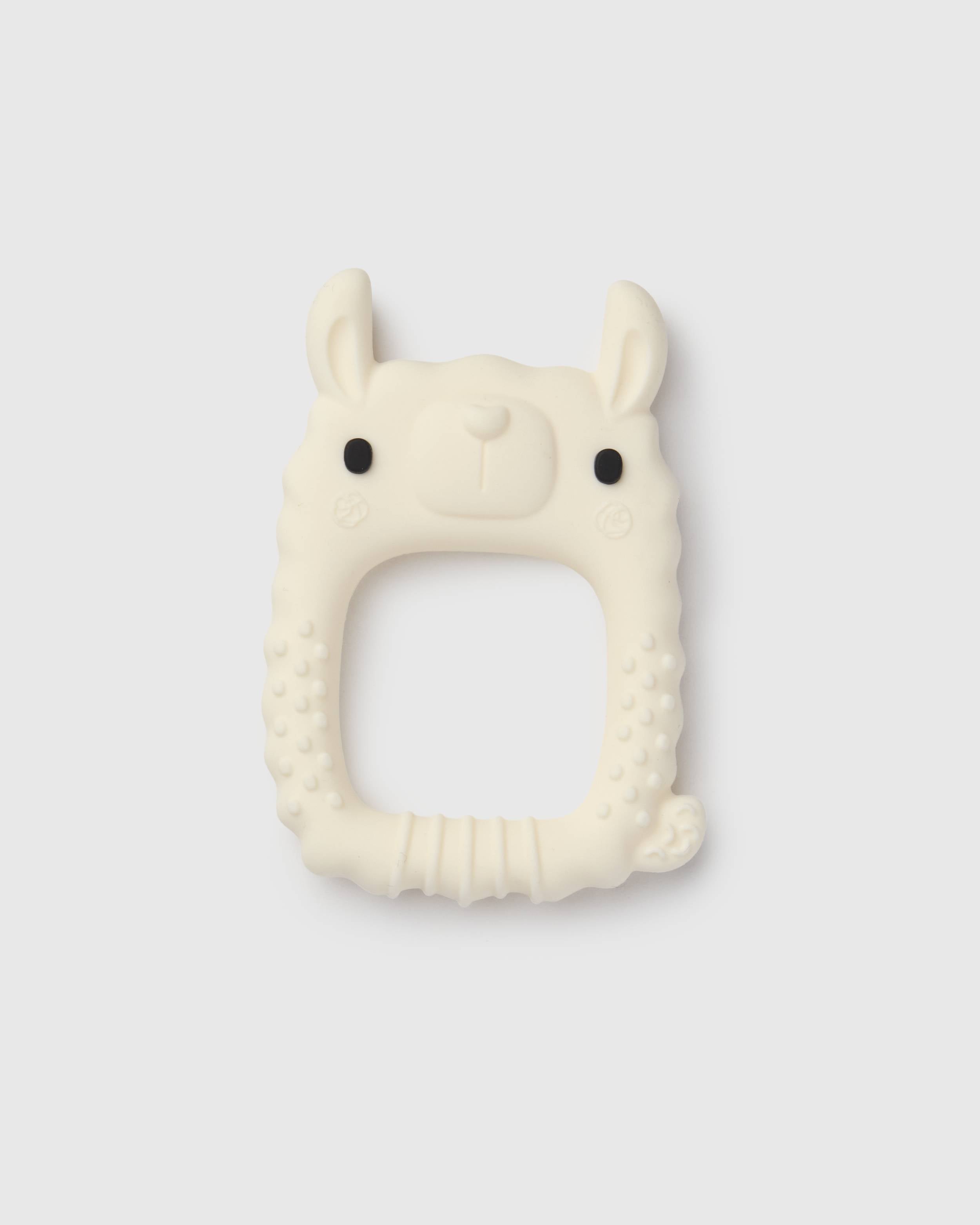 Loulou Lollipop FDA-compliant food-grade silicone teether Llama — front view on white background