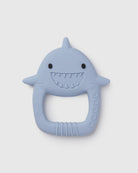 Loulou Lollipop FDA-compliant food-grade silicone teether Sarah Shark — front view on white background