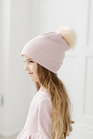 Waffle Pom Pom Hat