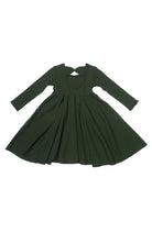 Waffle-Long-Sleeve-Skater-Dress-Spruce-Green-4