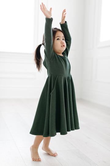 Waffle Long Sleeve Skater Dress