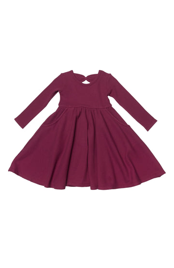 Waffle Long Sleeve Skater Dress