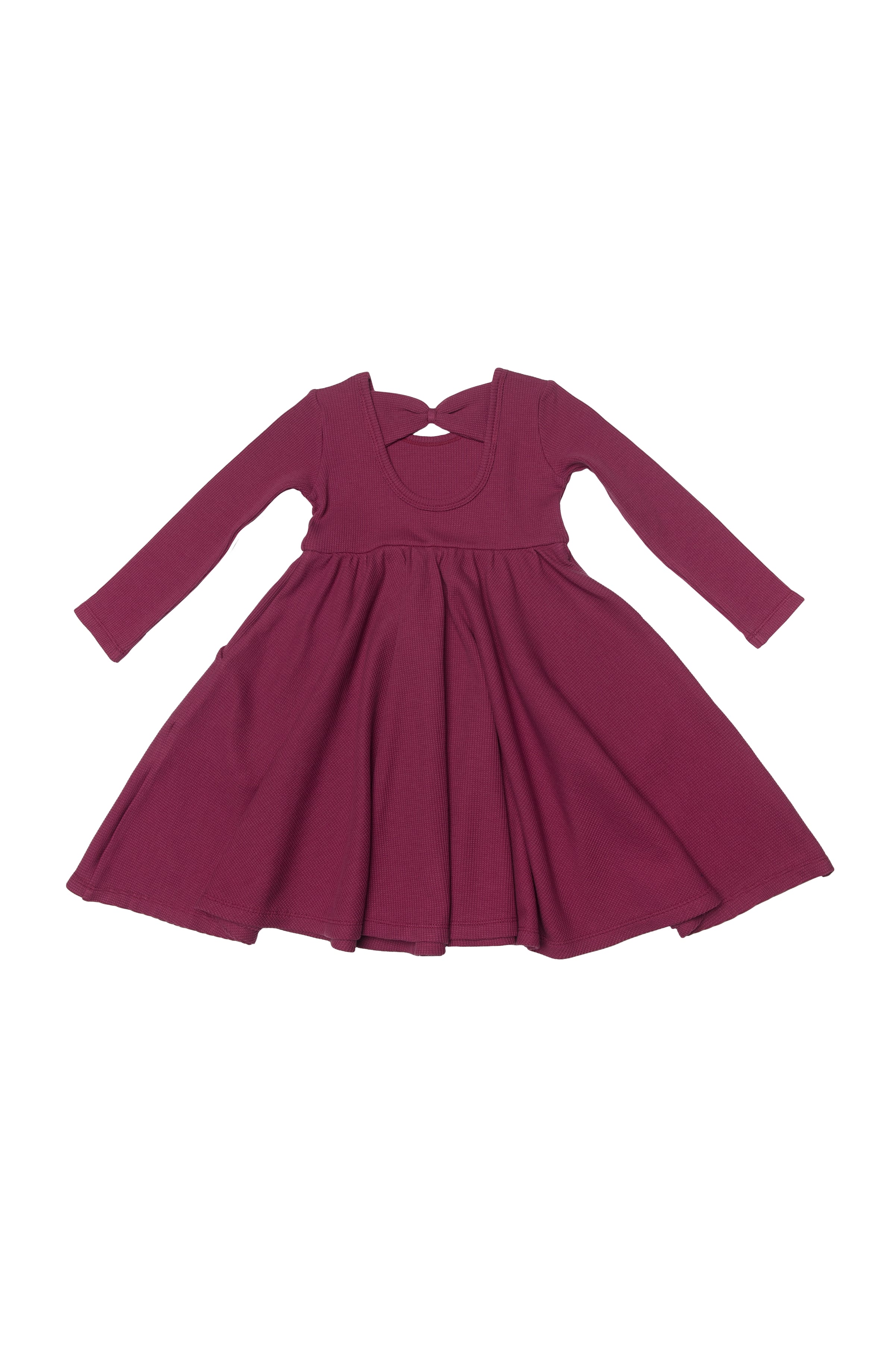 Waffle-Long-Sleeve-Skater-Dress-Sugar-Plum-2