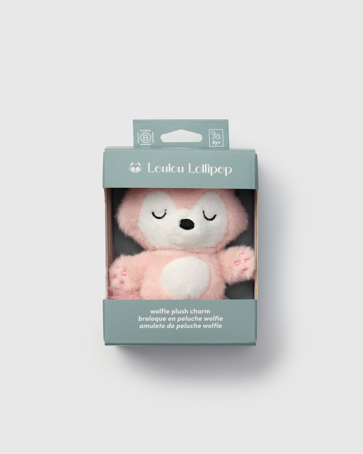 Wolfie Plush Bag Charm — Pink (Limited Edition) | Loulou Lollipop