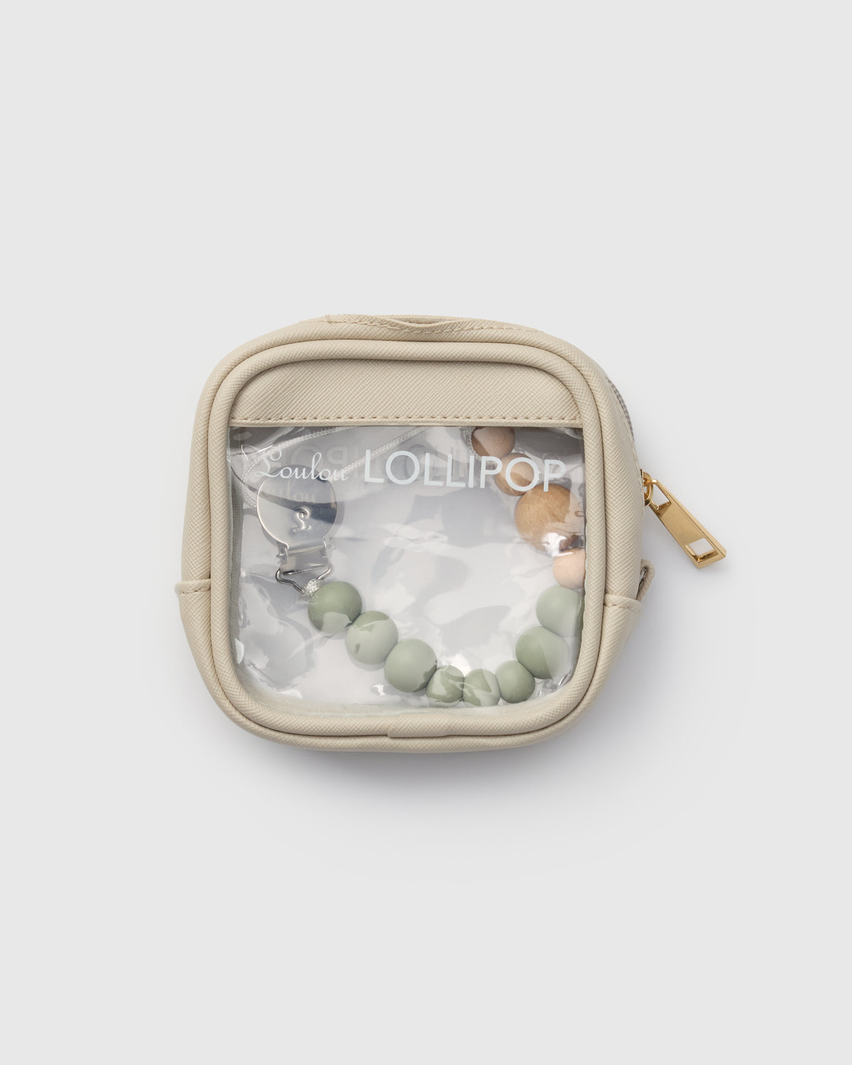 Loulou Lollipop Vintage Logo Multi-use Travel Pouch in Vintage Logo Multi-use Travel Pouch — front view on white background